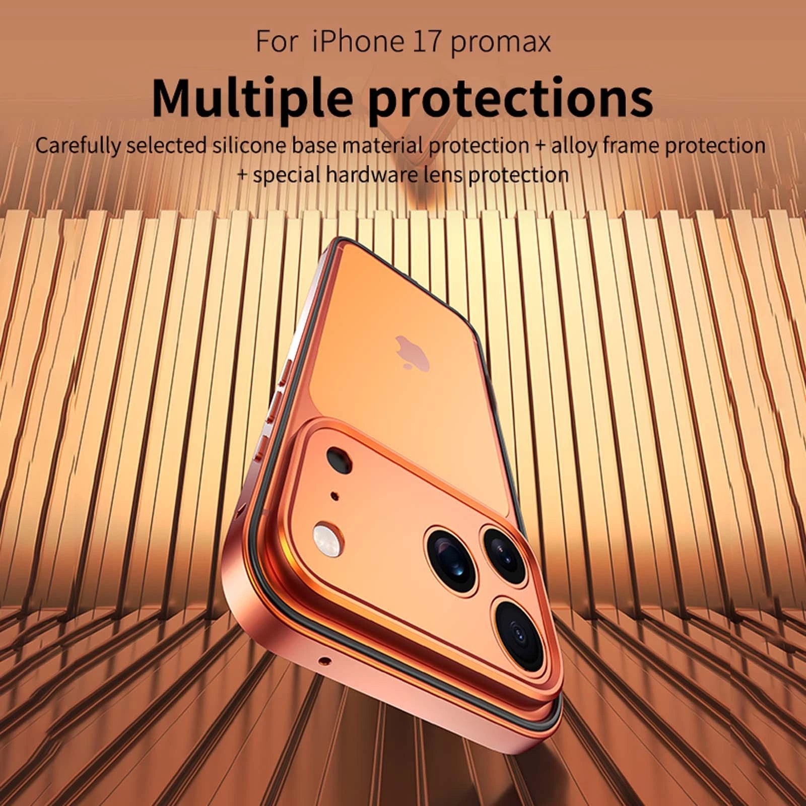 For iPhone 17 Pro Max Air 16 15 14 13 Metal Slim Bumper Case W/ Lens Protector