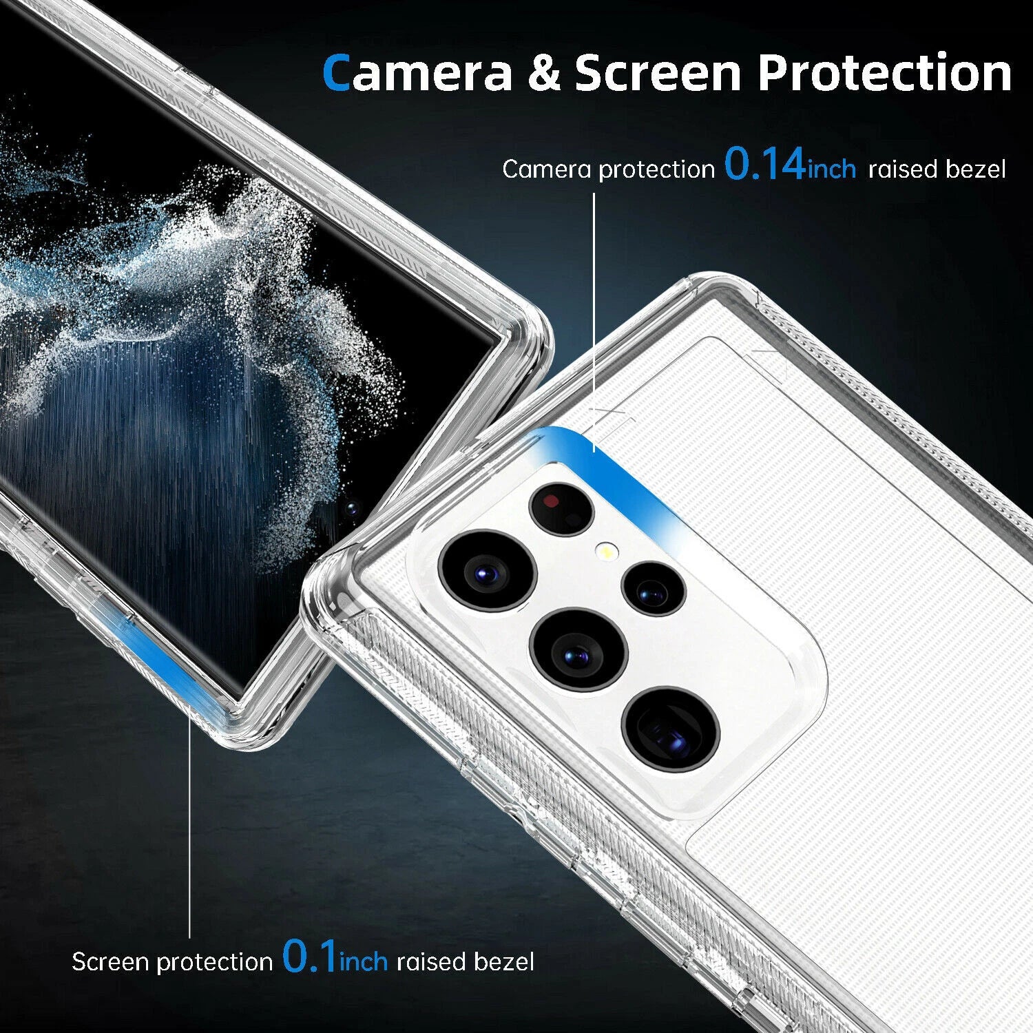 For Samsung Galaxy S25 S24 S23S22+ Ultra Shockproof Heavy Duty Clear Case + Clip