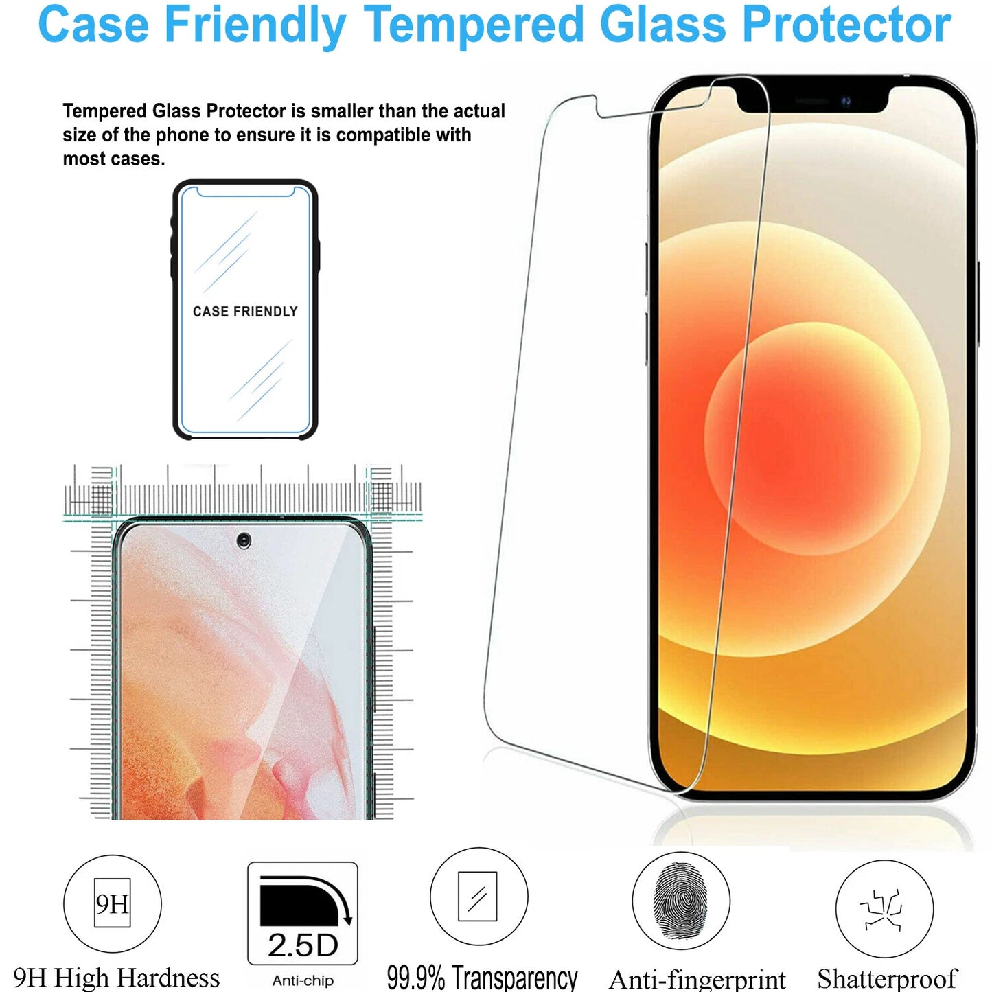 For iPhone 16 Pro Max/16 Pro 15 14 13 11 Case Phone Shockproof Cover+Screen Glas