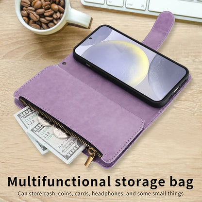 Leather Zipper Wallet Phone Case For Samsung Galaxy S25 S24 Ultra S23 S22 S21 FE