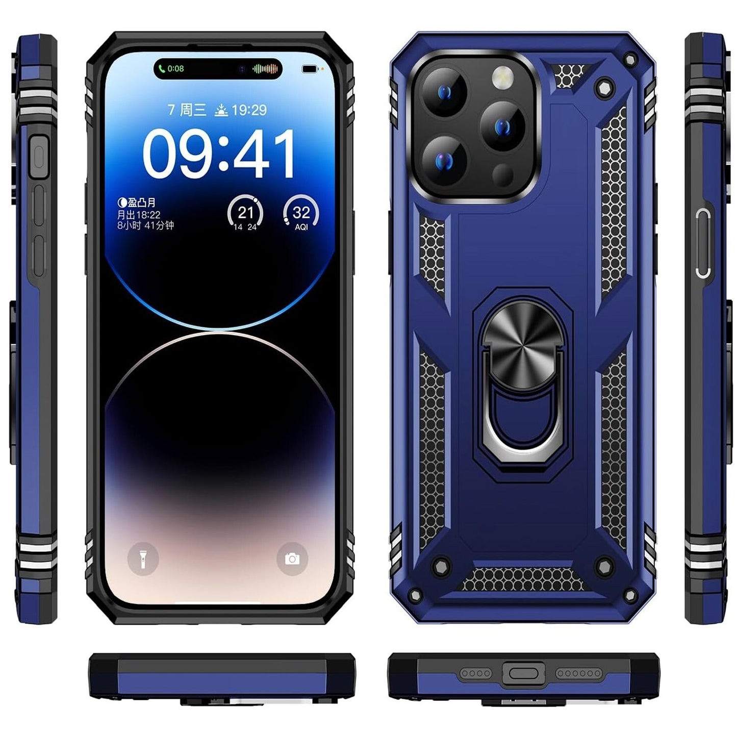 For iPhone 13 Case/13 Pro Max/13 Mini Phone Cover Shockproof + Tempered Glass