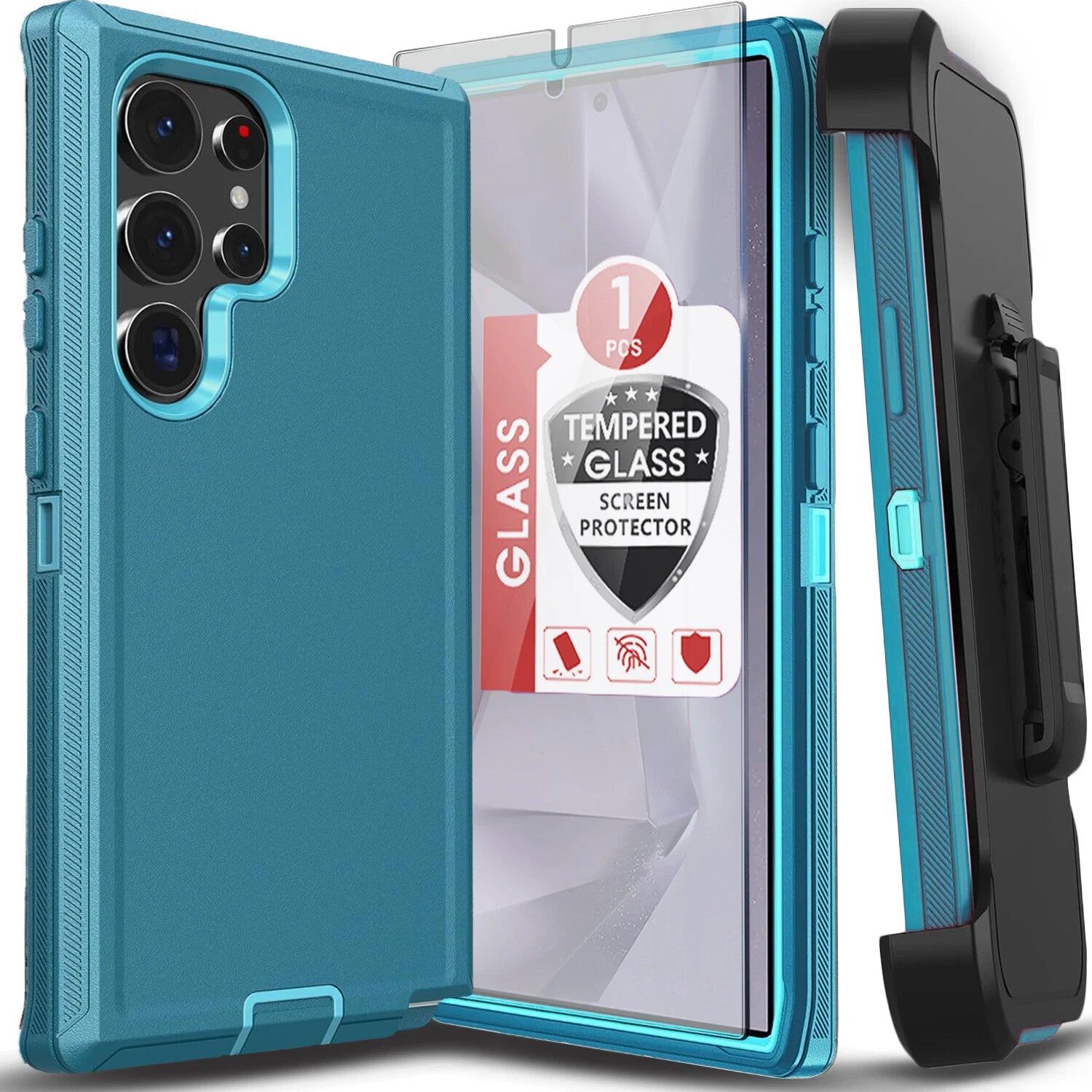 For Samsung Galaxy S25 Ultra S24 S23 S22 S20 FE Case Phone Cover + Screen Glass
