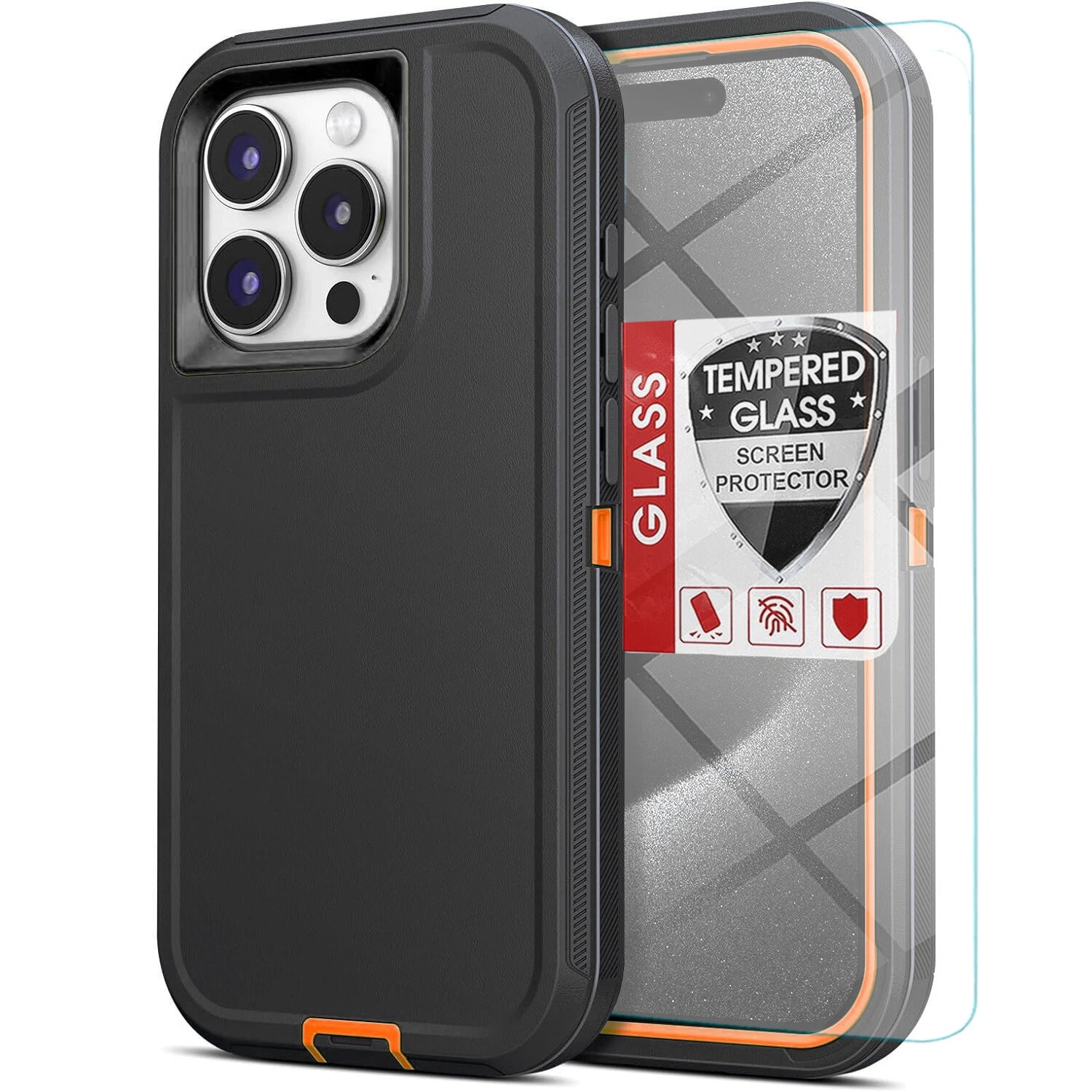For iPhone 16 Pro Max Case 15/14/13/11 Phone Cover Shockproof + Screen Protector