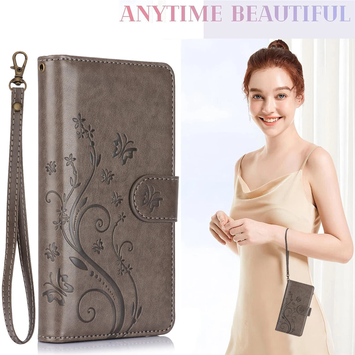 Leather Zipper Wallet Phone Case For Samsung Galaxy S25 S24 Ultra S23 S22 S21 FE