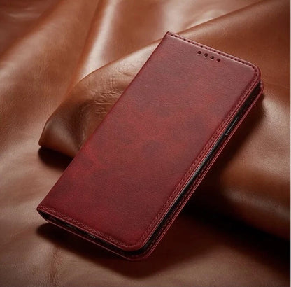 For iPhone 17 16 15 14 13 12 Plus Pro Max Air Leather Magnetic Flip Wallet Case
