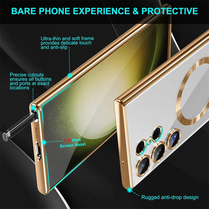 For Samsung Galaxy S25 S24 Ultra Edge Plus Clear Case Magnetic Mag Safe Cover