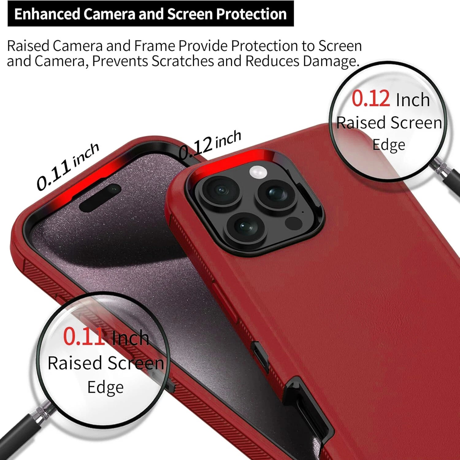 For iPhone 16 Pro Max Case 15 14 13 Phone Cover Shockproof Holster Screen Glass