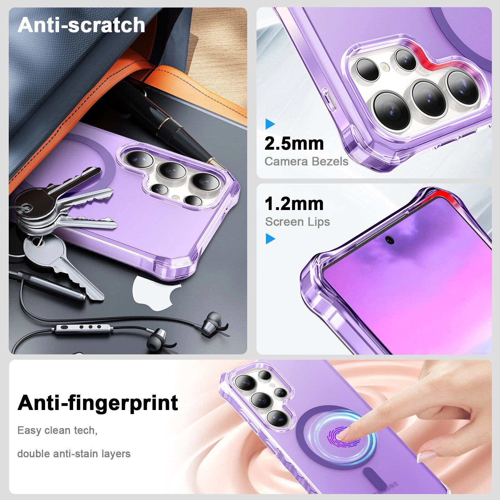 For Samsung Galaxy S25 Ultra S24+ Shockproof Matte TPU+PC Case Mag Safe Cover