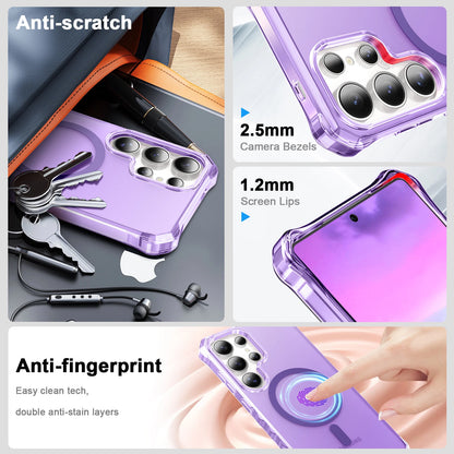 For Samsung Galaxy S25 Ultra S24+ Shockproof Matte TPU+PC Case Mag Safe Cover