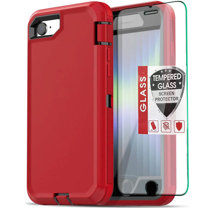 For iPhone SE Case /8/7 Plus/6S Phone Cover Shockproof Heavy Duty + Screen Glass