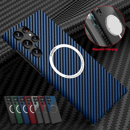 For Samsung Galaxy S25 Ultra S24 S23S22 MagSafe Case Magnetic Carbon Fiber Cover