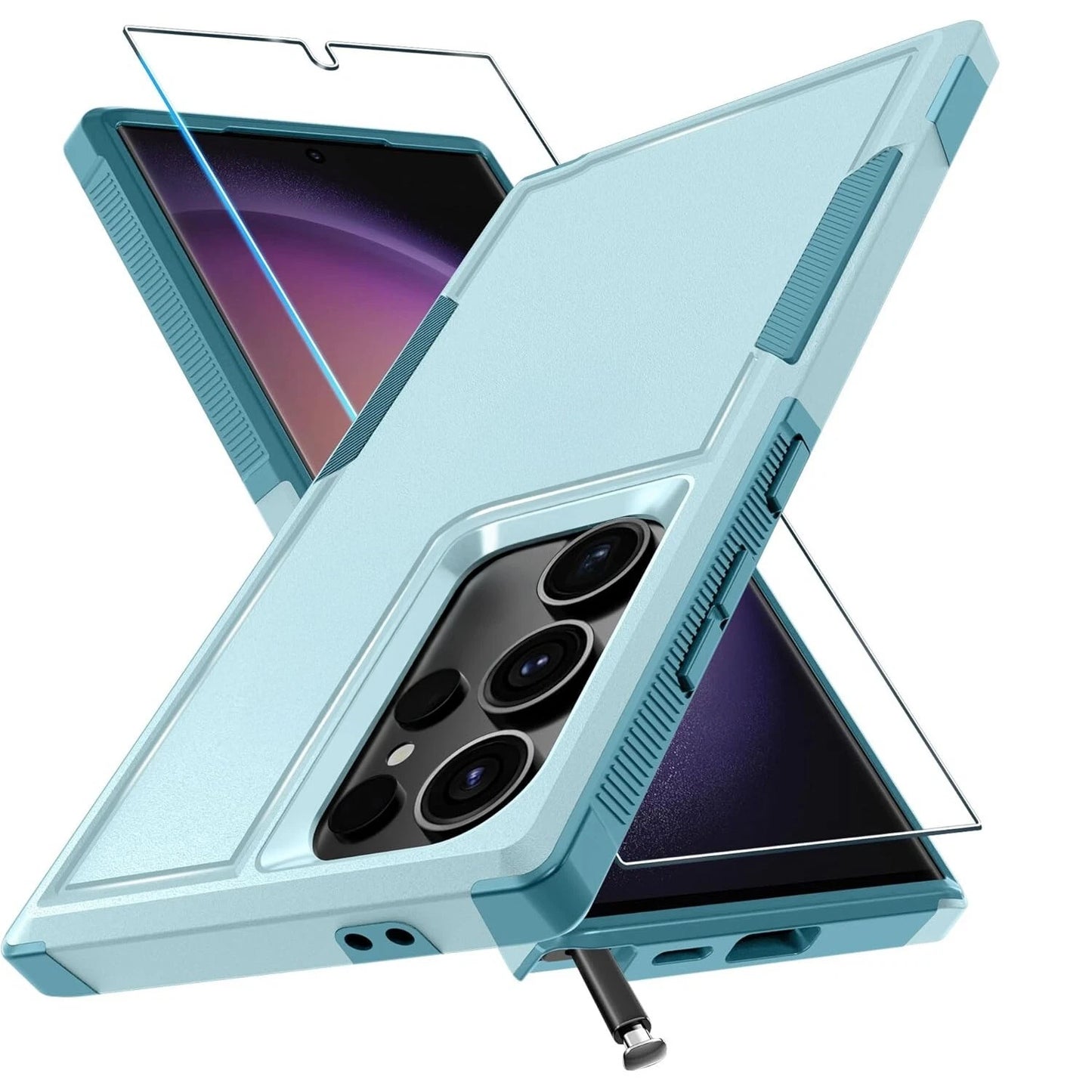 For Samsung Galaxy S25 Ultra S24 S23 FE Case Shockproof Phone Cover+Glass Screen