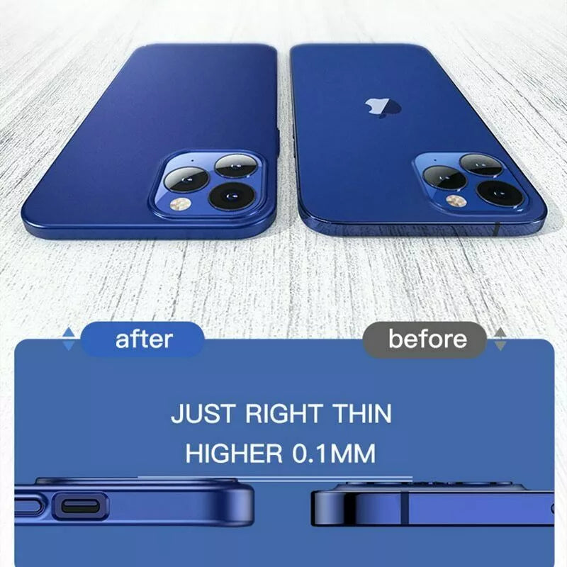 For iPhone 16 15 14 17 Pro Max 13 12 Slim Matte Hard Ultra-thin Phone Case Cover