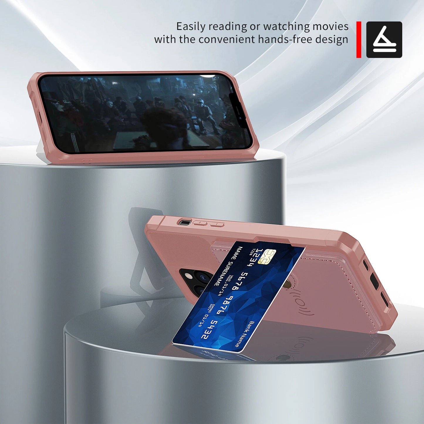 Premium Leather Wallet Case with Card Holder for iPhone 17 Pro Max, 16, 15, 14, 13, 12, 11, XR