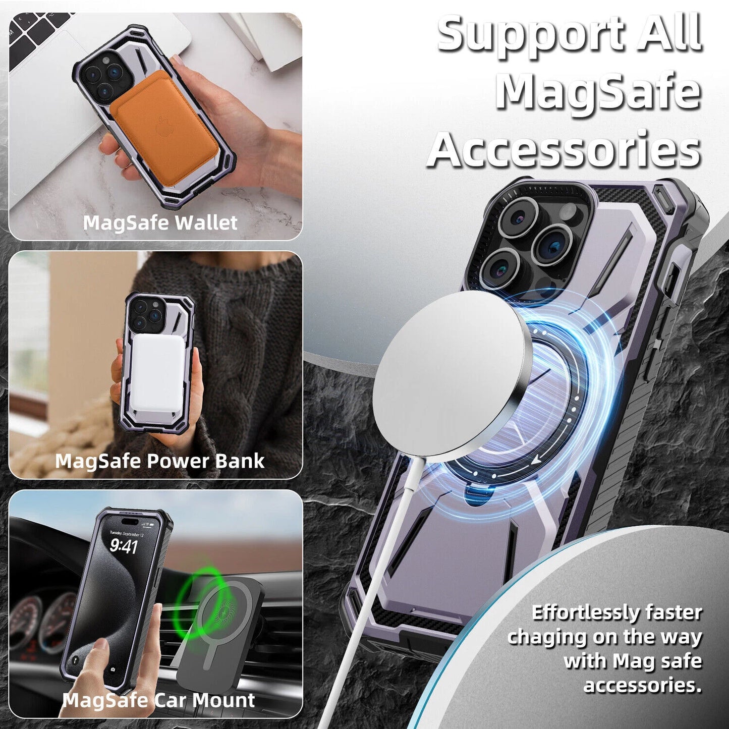 For iPhone 16 Pro Max 15 14 13 12 11 Heavy Duty Defender Case Belt Clip Holster