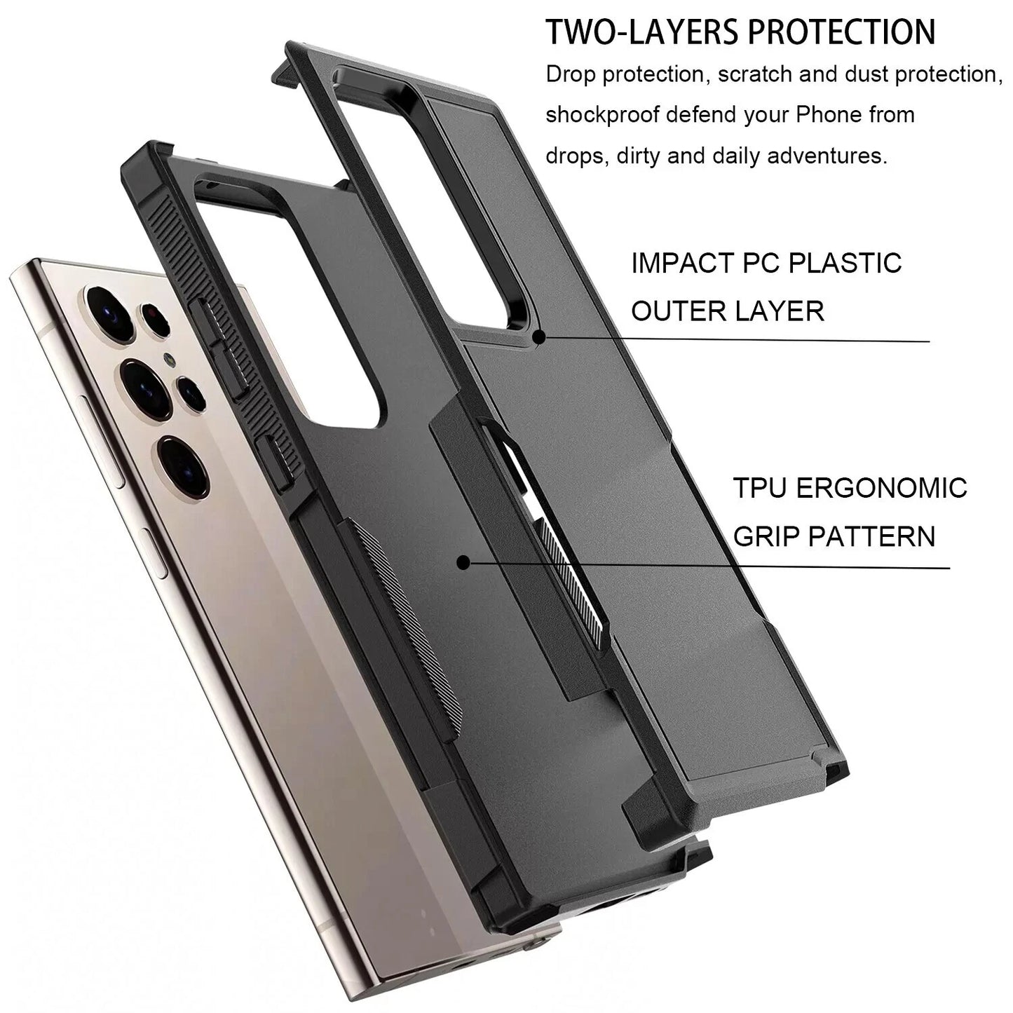 For Samsung Galaxy S25 Ultra S24 S23 FE Case Shockproof Phone Cover+Glass Screen