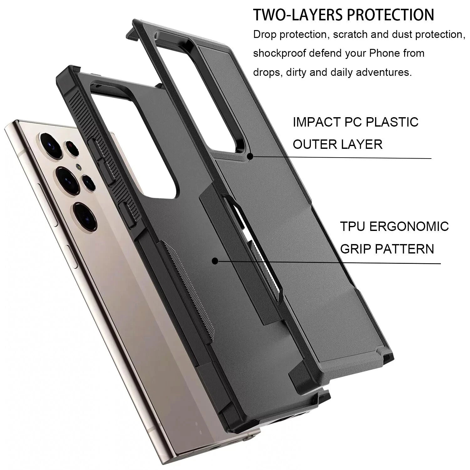 For Samsung Galaxy S25 Ultra S24 S23 FE Case Shockproof Phone Cover+Glass Screen