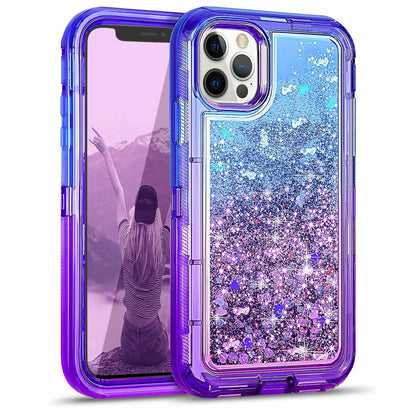 Shockproof Case For iPhone 16 15 14 13 12 11 Pro Max Liquid Glitter Cover