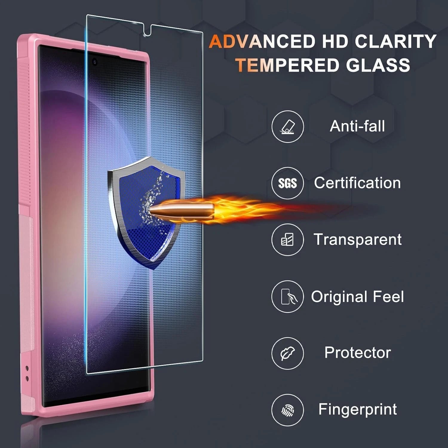 For Samsung Galaxy S25 Ultra S24 S23 FE Case Shockproof Phone Cover+Glass Screen
