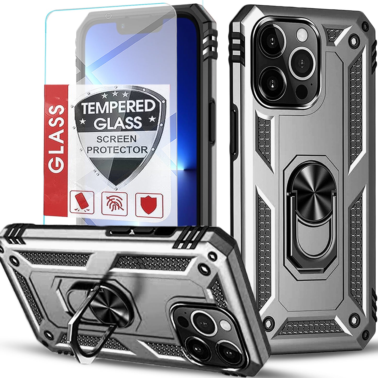 For iPhone 17 Pro Max Case 17 Pro 16 15 14 13 12 11 Phone Cover + Tempered Glass