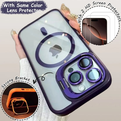 For iPhone 17 16 15 14 13 12 Pro Max Shockproof Mag Case + Lens Screen Protector