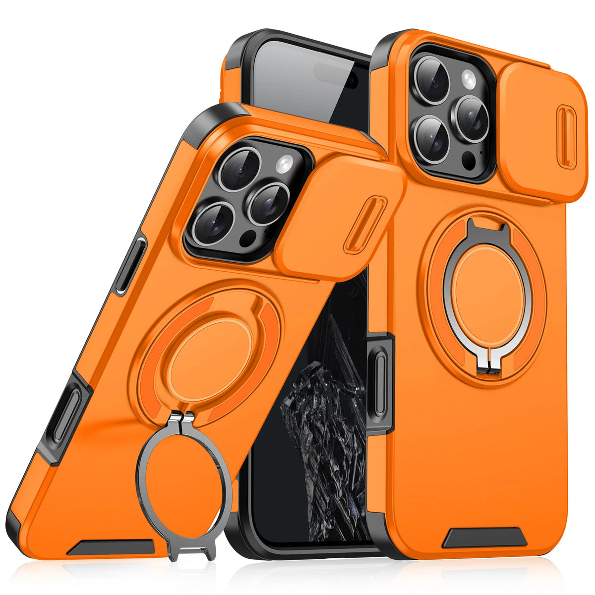 For iPhone 17 16 Pro Max 15 14 13 12 11 Rugged Magnetic Case w Ring Camera Cover