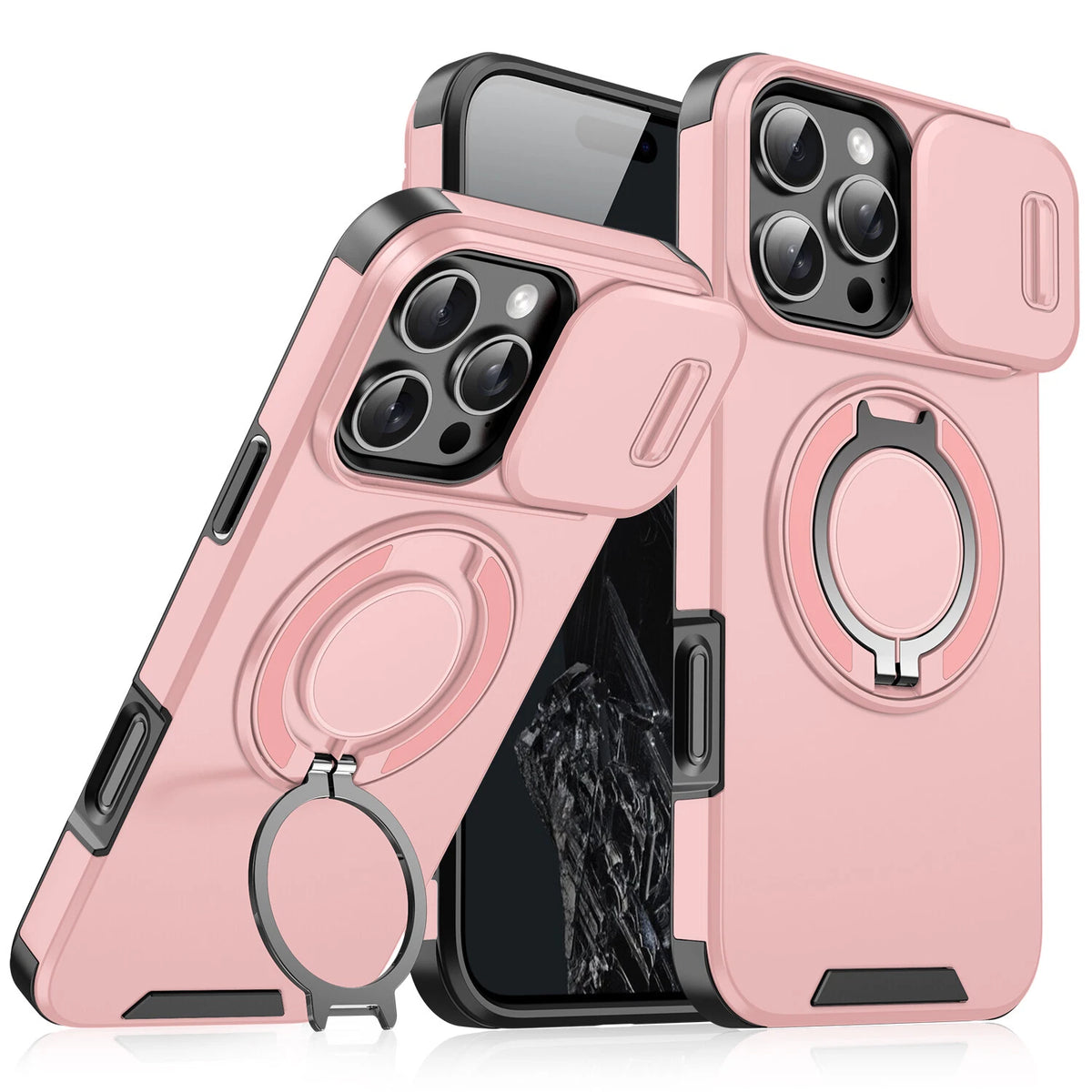 For iPhone 17 16 Pro Max 15 14 13 12 11 Rugged Magnetic Case w Ring Camera Cover