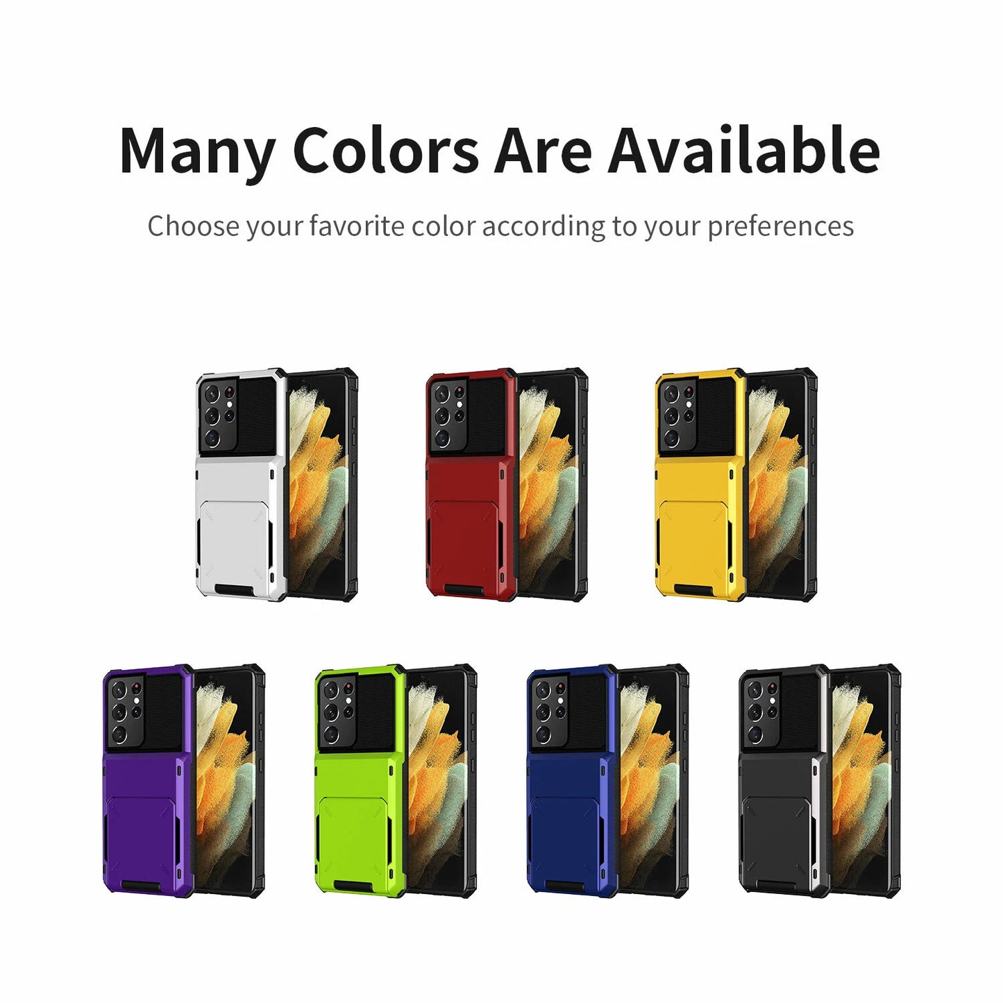 For Samsung Galaxy S25 Ultra S24 S23 S22 S21 Plus Wallet Credit Card Holder Case