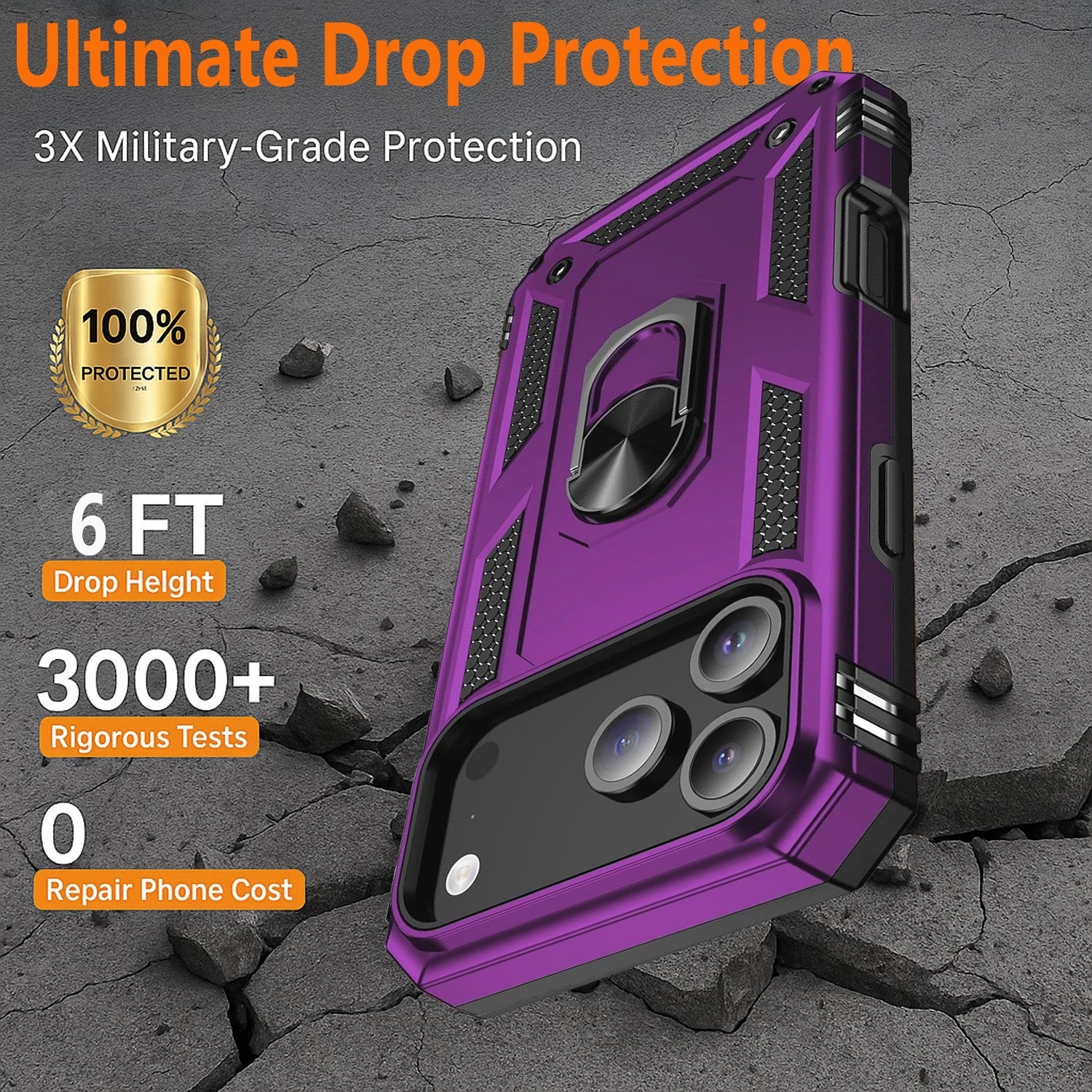For iPhone 17 Pro Max Case Air 16 Phone Cover Shockproof Rugged +Tempered Glass