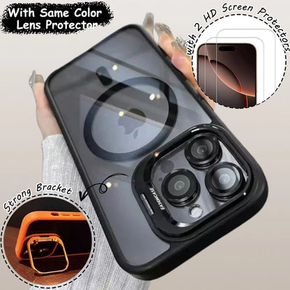 For iPhone 17 16 15 14 13 12 Pro Max Shockproof Mag Case + Lens Screen Protector