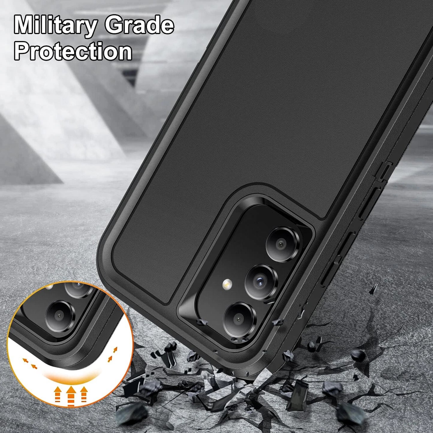 Samsung Galaxy A17 5G Case with Screen Glass - Shockproof Rugged Cover for A16 A15 A14 A03S