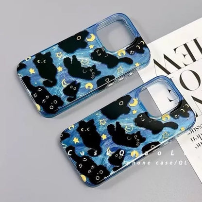 Whimsical Black Cat iPhone 16 Case