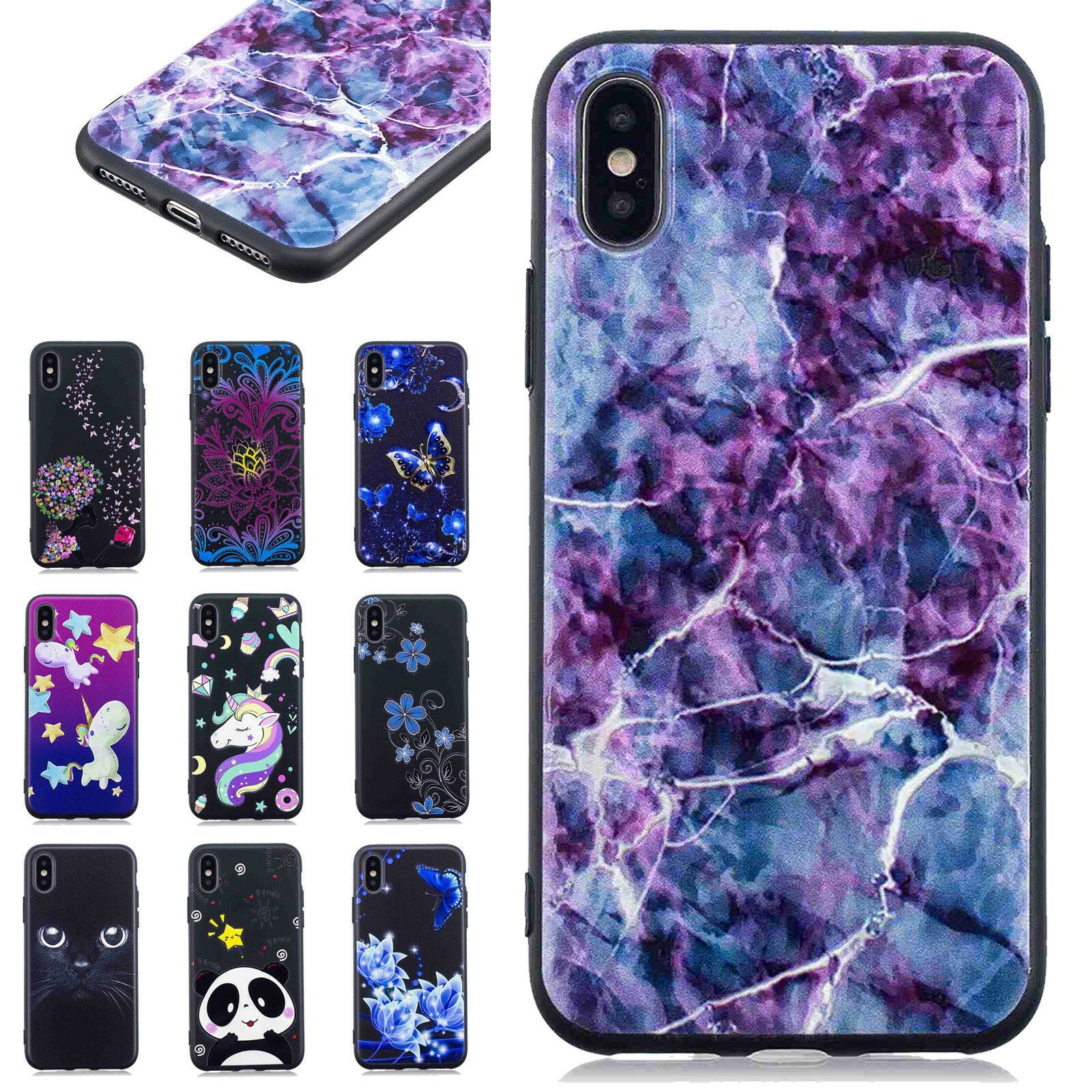 shockproof Silicone Painted Pattern Back Case For iPhone - carolay.co