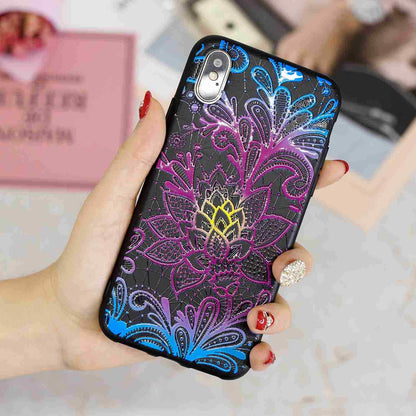 shockproof Silicone Painted Pattern Back Case For iPhone - carolay.co