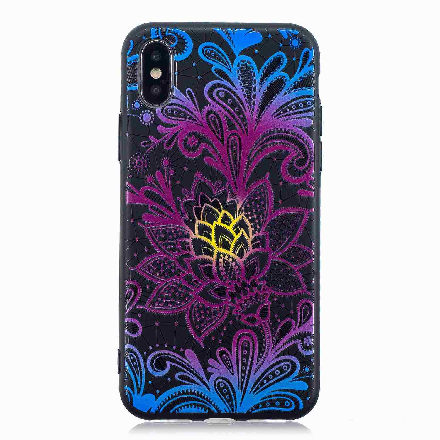shockproof Silicone Painted Pattern Back Case For iPhone - carolay.co