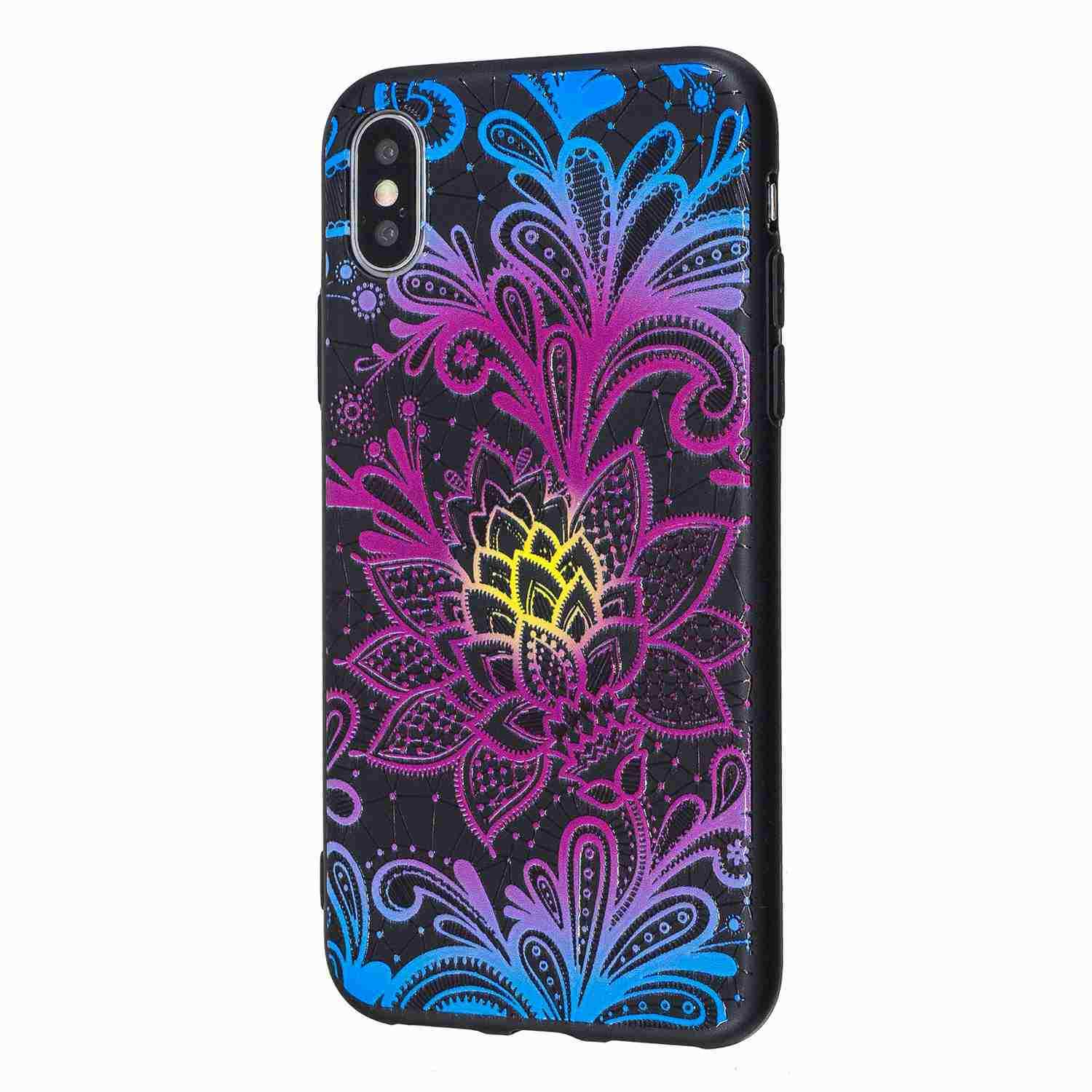 shockproof Silicone Painted Pattern Back Case For iPhone - carolay.co
