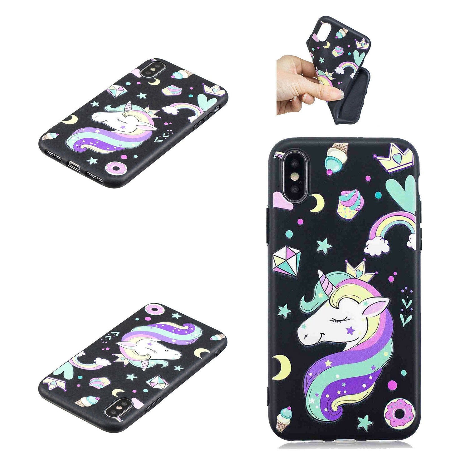 shockproof Silicone Painted Pattern Back Case For iPhone - carolay.co