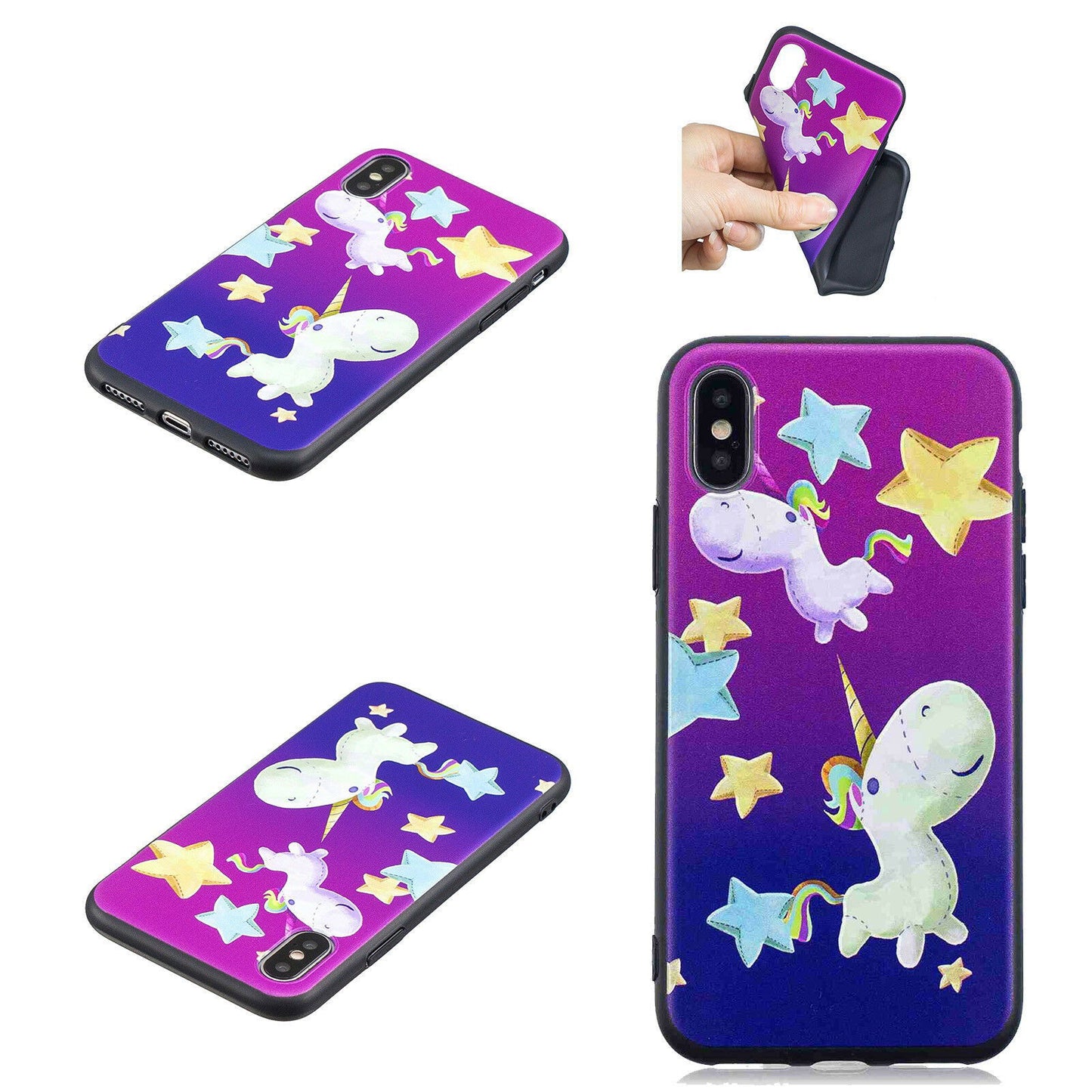 shockproof Silicone Painted Pattern Back Case For iPhone - carolay.co
