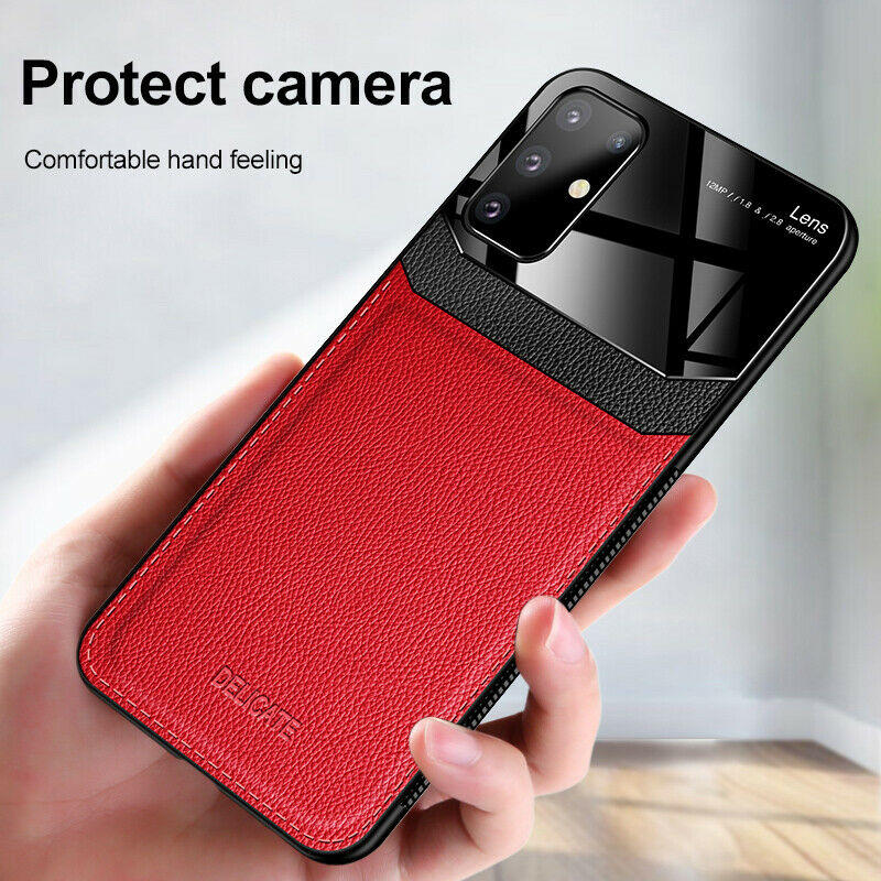 Ultra Rubber Leather Glass Back Case For Samsung Galaxy - carolay.co