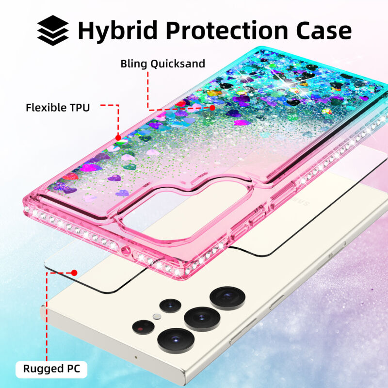 Case Liquid Bling Hybrid For Samsung Galaxy S23