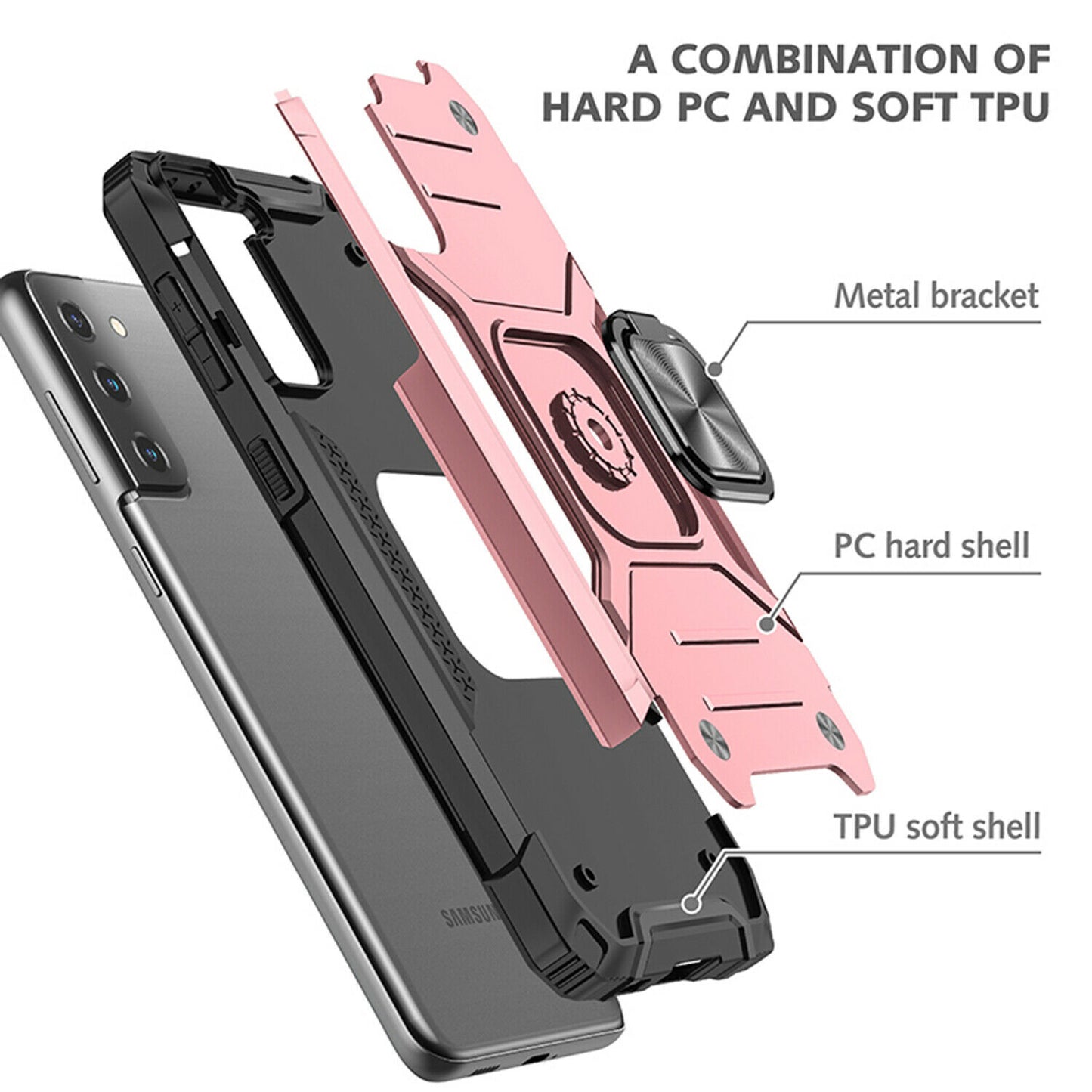 Case Shockproof Magnetic Ring for Samsung Galaxy S21/Ultra/Plus - carolay.co