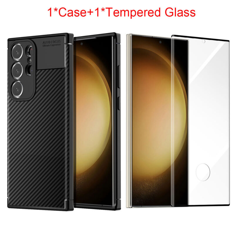 Carbon Fiber Shockproof Bumper Case for Samsung Galaxy S23 Series