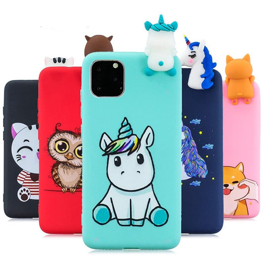 3D Cartoon Doll Soft Rubber Silicone cover for iPhone