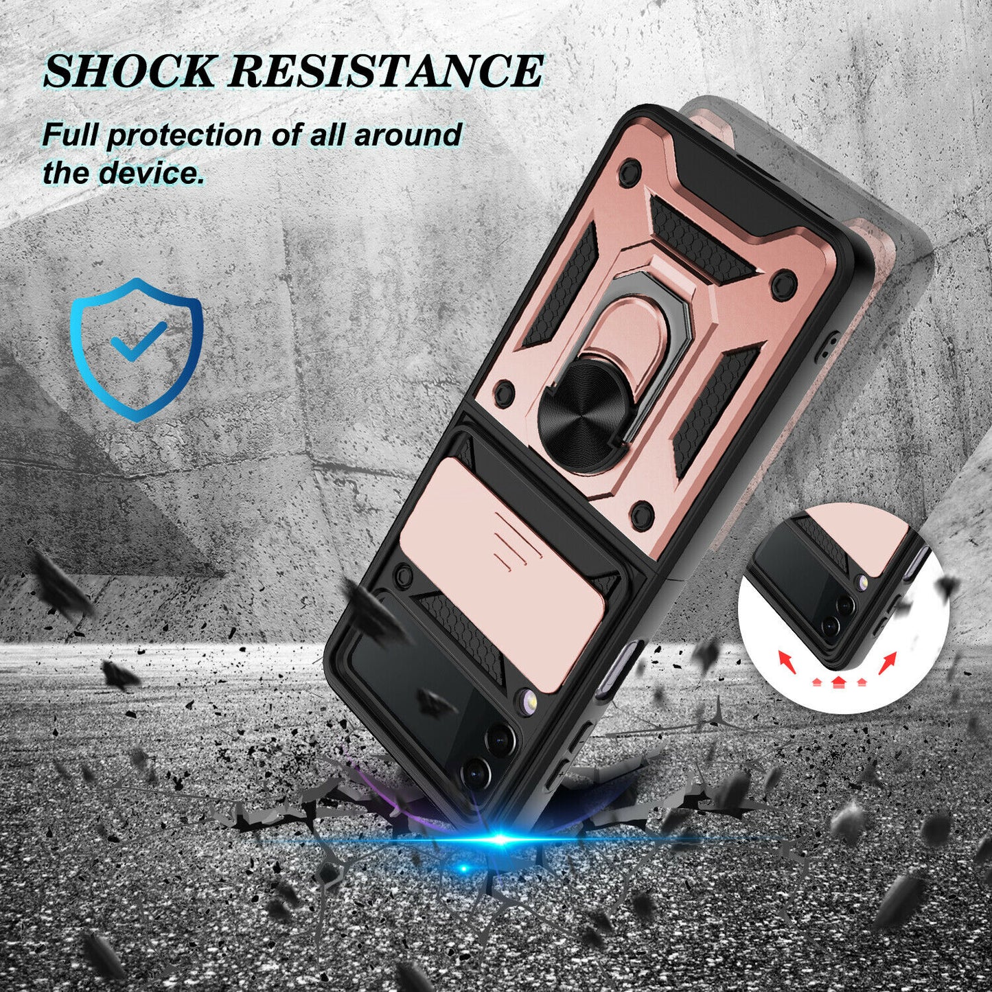 Hybrid Armor Ring Stand Case Samsung Z Flip 3 5G