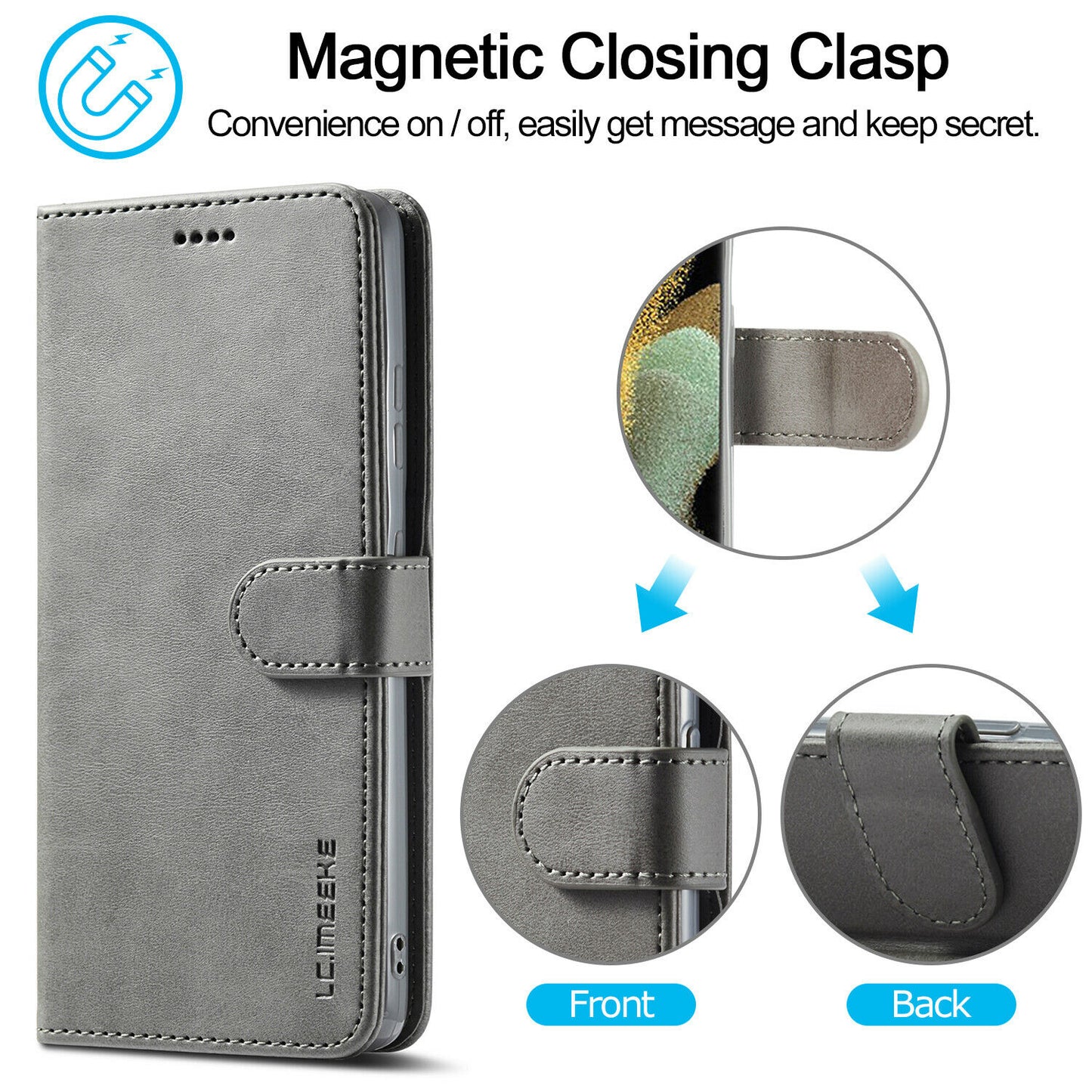 Men's Leather Magnetic Wallet Case for Samsung Galaxy S21 - carolay.co