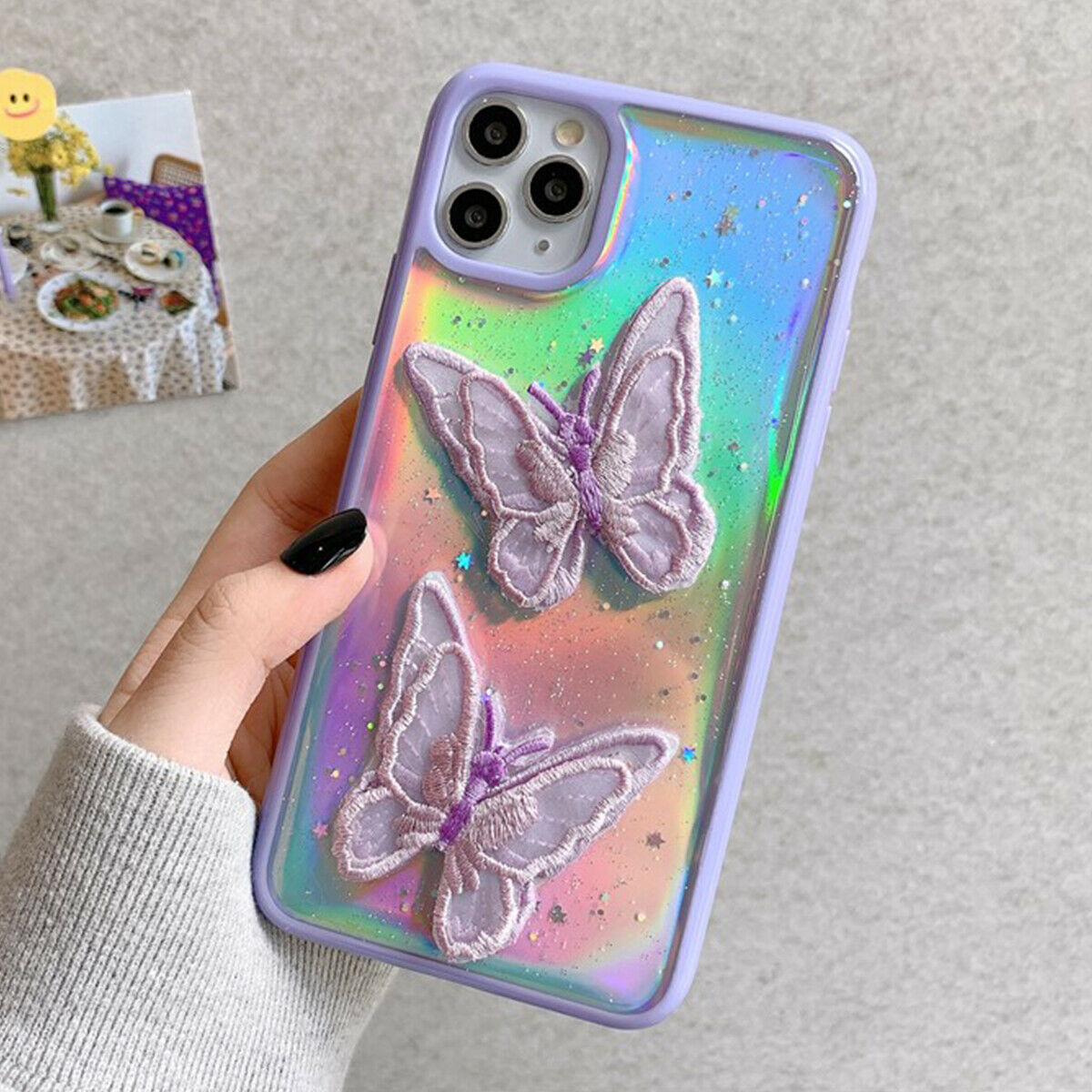Shockproof Bling Case Butterfly Lace for iPhone - carolay.co