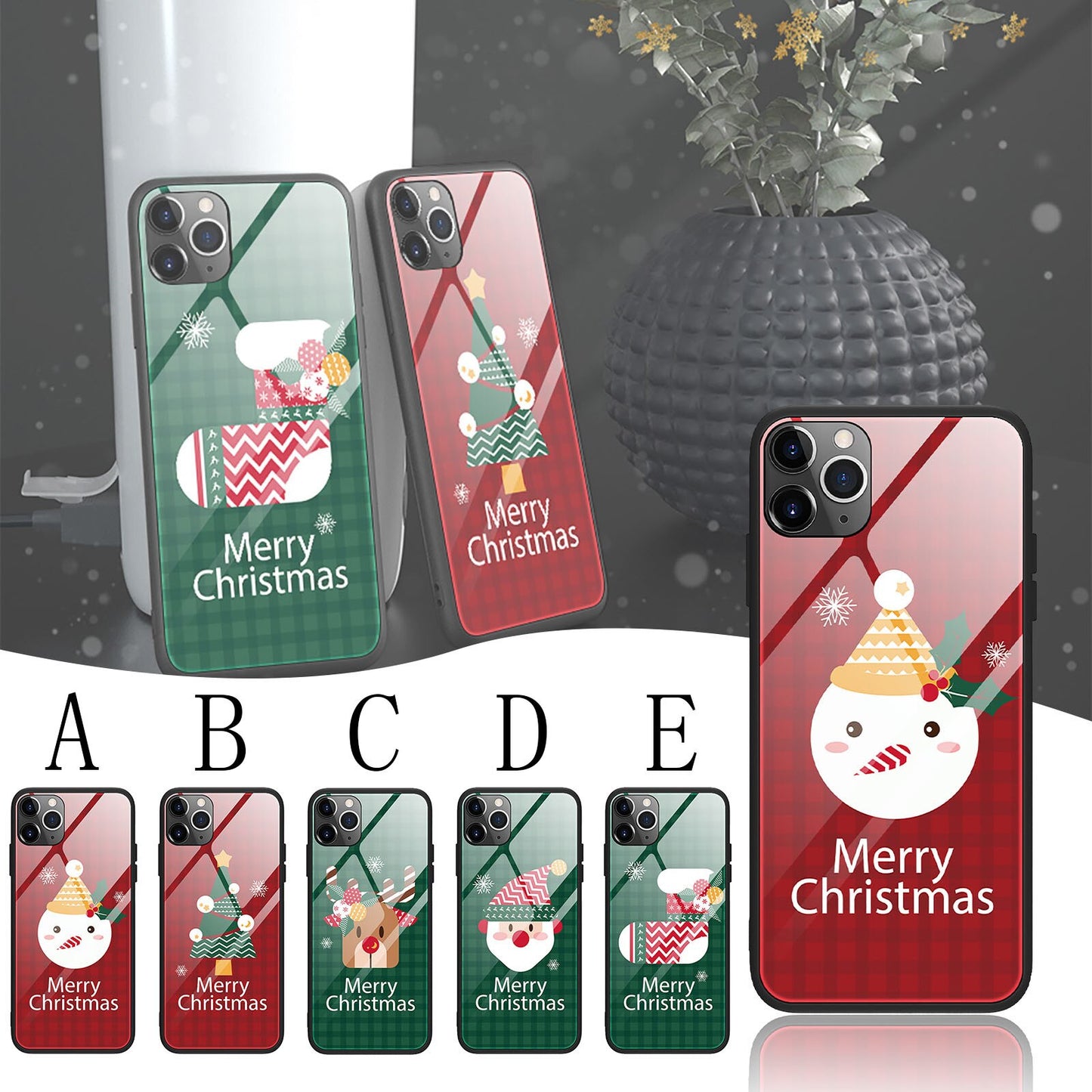 Christmas Case Silicone Glass Ultra Slim For iPhone - carolay.co
