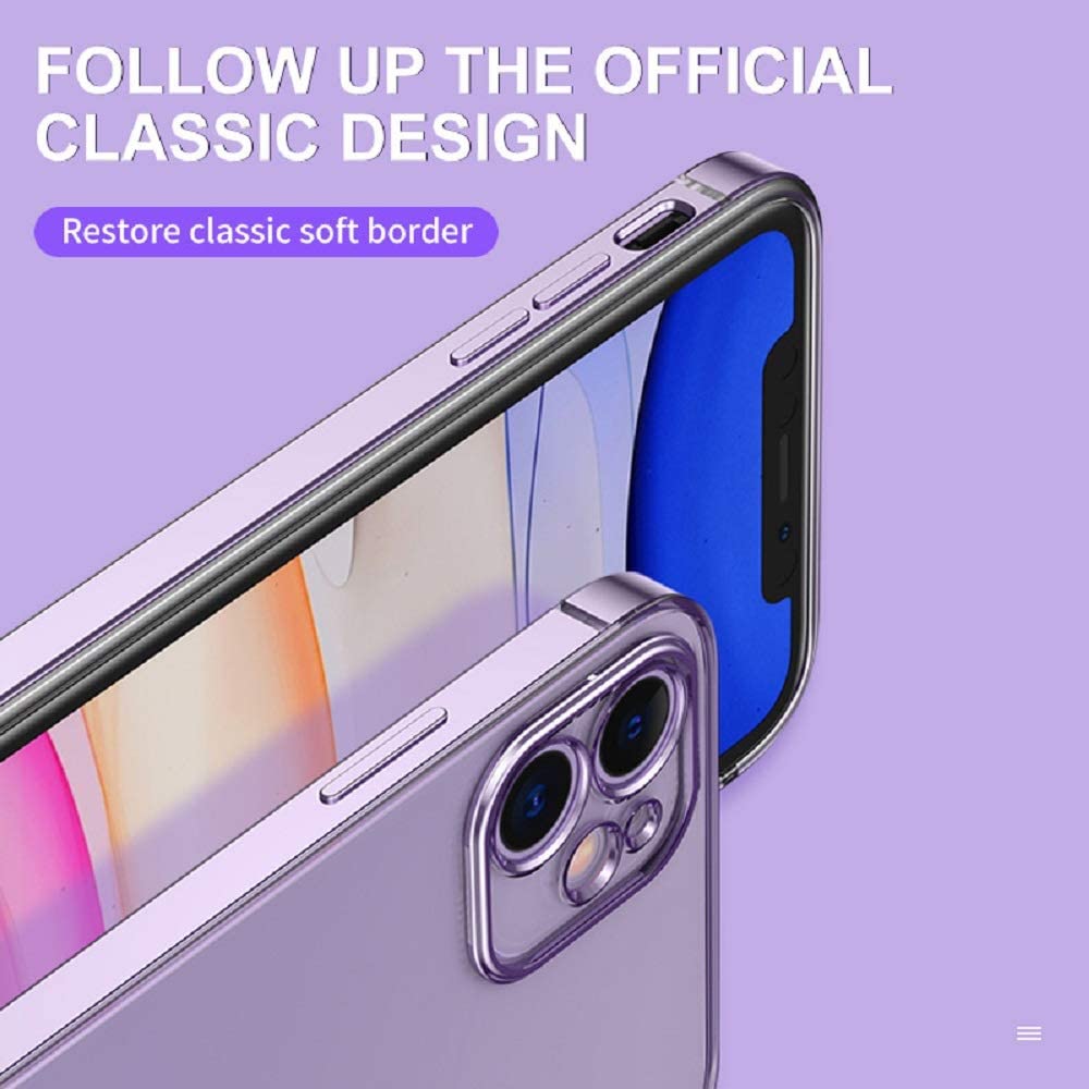 Case Straight edge Square Plating Soft Camera Protection for iPhone 12 - carolay.co