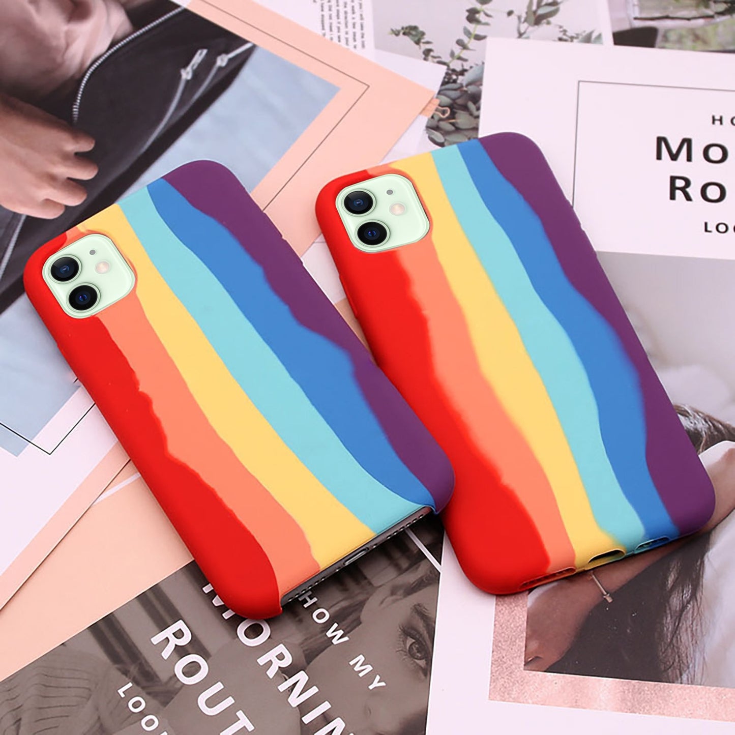 Full Protective Cover Back Liquid Silicone Rainbow For Iphone - carolay.co