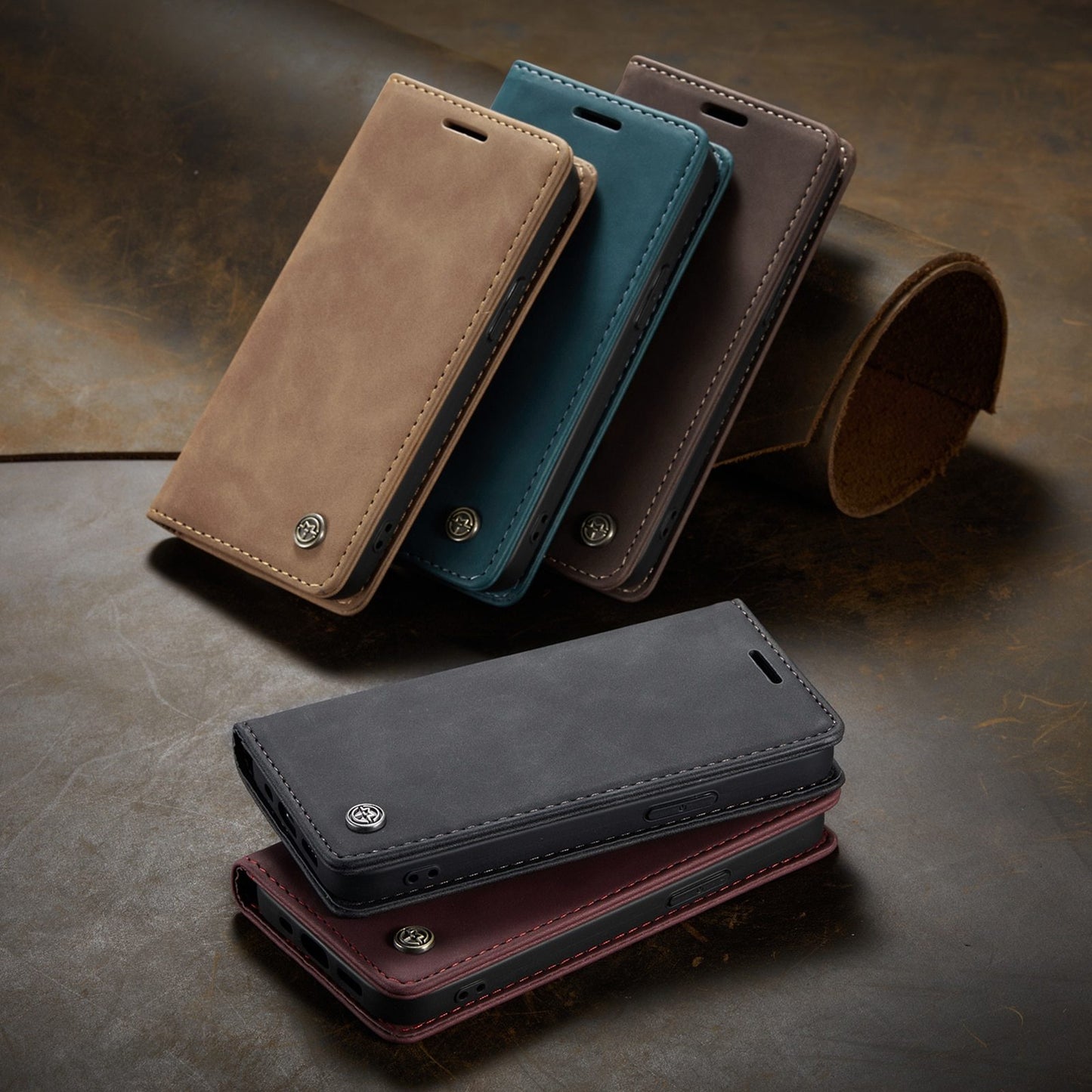 Magnetic Leather Flip Case Leather Fitted Soft Retro for iPhone - carolay.co